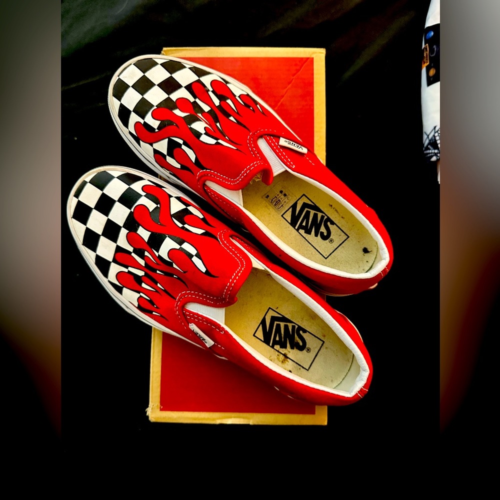 Vans Fire Front Checkered Skateboard Shoes